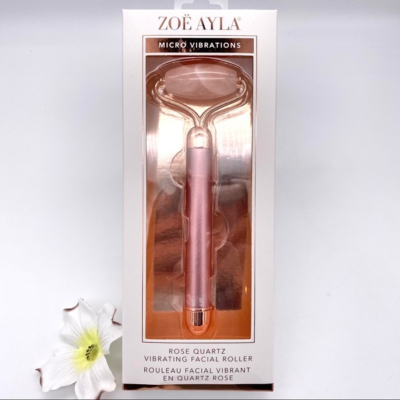 NIB Zoë Ayla Rose Quartz Vibrating Facial Roller - Picture 9 of 15